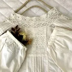 サマンサモスモス★sm2★レース襟＊レースピンタック＊前後2WAYブラウス