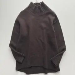 タグ付✨マーガレットハウエル 麻×綿ニット モックネック ブラウン茶 M