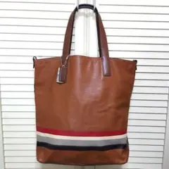 COACH レガシー ハンドバッグ トートバッグ 茶 ブラウン メンズ ライン