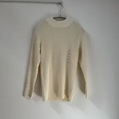 MUJI 洗えるハイネックセーター ワイドリブ