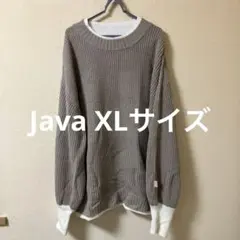 Java ニット セーター 長袖 ブラウン XL