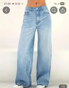 DINGDI'S ストレッチ ワイドレッグ ジーンズ Temu