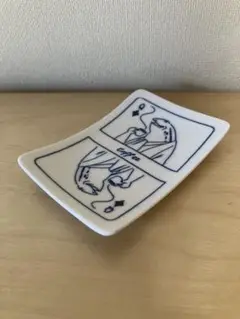 カエルイラストの陶器小皿 鳥獣珈琲 トレイ