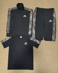 adidas ジャージ上下Ｔシャツ３点セット ネイビー