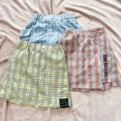 ジェニィ★140センチ チェック柄スカート3着セット まとめ売り