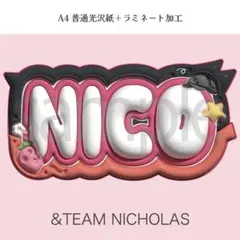 &TEAM NICHOLAS ニコラス ニコ エンチーム ぷっくり ネームボード