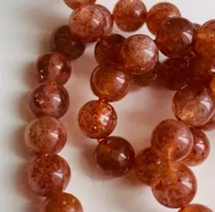 アルーシャサンストーン　オレンジサンストーン　太陽の石ブレスレット　3連　39g