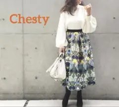 Chesty チェスティ エンブロイダリーロングスカート フレアロングスカート