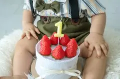 フェルト製ホールケーキ 台付 バースデーフォトのサムネイル