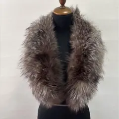 シルバーフォックスファーマフラー 付け襟 キツネ リアルファー レディース