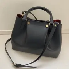 美品　ジャンニノターロ ブラック2wayバッグ　本革イタリア製