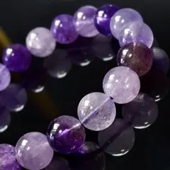 SALE】透明感 パープル スーパーセブン 天然石ブレスレット 約10.8mm 