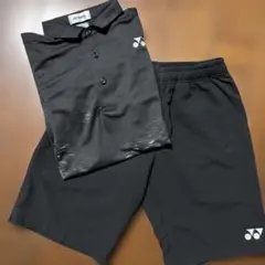 YONEX ブラック ポロシャツSサイズ　パンツSSサイズ