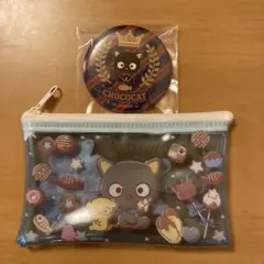 チョコキャット　フラットポーチ　缶バッジChococat　ダイソーのサムネイル