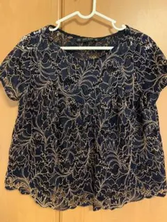 【ZARA BASIC】レース 刺繍 トップス ブラウス