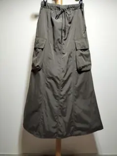 ✦GU✦カーキ✦カーゴマキシスカート✦ロング✦S✦