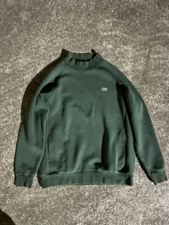 Lacoste ダークグリーン ハイネック トレーナー