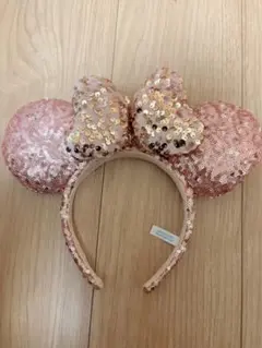 ピンク スパンコール ハートリボン カチューシャ