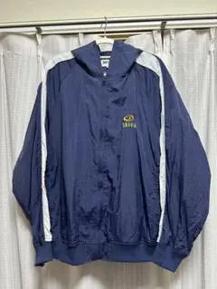 Snap clup ロゴ刺繍サイドラインナイロンフードトラックブルゾン　Lサイズ