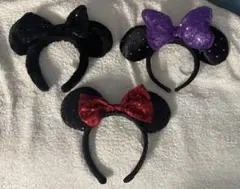 ミニーマウス耳付きカチューシャ