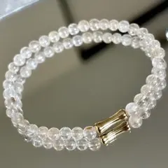 天然石 ルチルクォーツ デザインブレスレット 約4.9mm