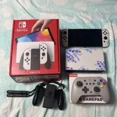 Switch 有機ELモデル 花柄デザインカバーとコントローラー付き