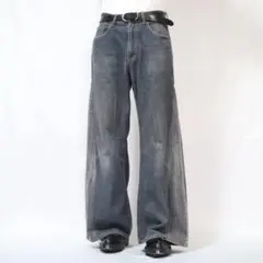 【リメイク】再構築　ベルボトム　ルーズフレアデニム　バギー　グランジ　スラックス