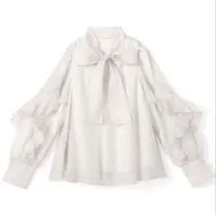 【GRL】ボウタイオーガンジーフリルブラウス[mc077a] アイボリー