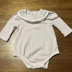薄いピンク フリル襟ロンパース　70㎝