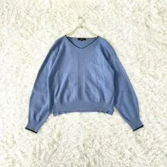 Reflect WEB限定カラー完売品Vネック ニットセーター 9ライトブルー