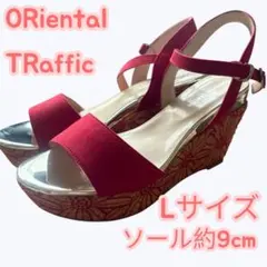 オリエンタルトラフィック サンダル レッド Lサイズ コルクインソール