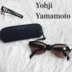 美品 ヨウジヤマモト セルフレーム ハーフリム サングラス ブラック 黒のサムネイル