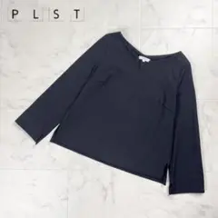 PLST ストレッチジャージープルオーバー ブラック サイズS*FD833