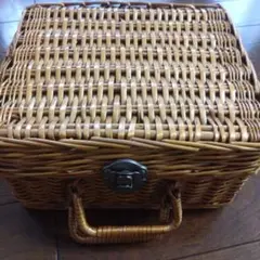 アンティーク ラタン製収納バスケット