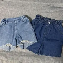 デニムショートパンツ　2枚セット