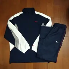 NIKE　ナイキ　ウインドブレーカー セットアップ 上下　ネイビー　刺繍ロゴ　L