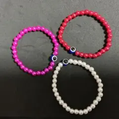 カラフルビーズブレスレット3個セット