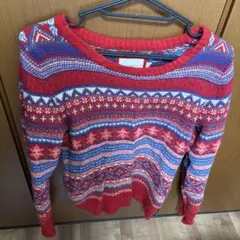 h&m LOGG ノルディック柄 長袖ニットセーター