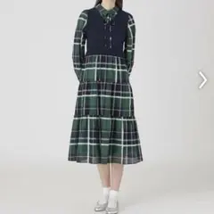 25SS ブルーレーベルクレストブリッジ チェックシャドードビードッキングドレス