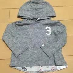 パーカー ロンT ベビー ギャップ  グレー　薄手