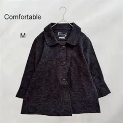 ショート丈コート 日本製 Aライン ハーフコート 上品 美シルエット M