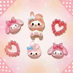 737mp マイメロディ　ネイルパーツ　ハートつき　ピンク