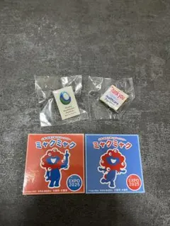 【非売品】万博　大阪ヘルスケア　ピンバッジ ミャクミャクステッカー4点セット