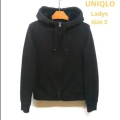 UNIQLOユニクロ　レディース　裏ボア　フルジップパーカー　ブラック　Sサイズ