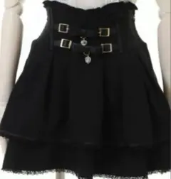 LIZLISA 2連リボンベルト スカパン　ブラック　黒