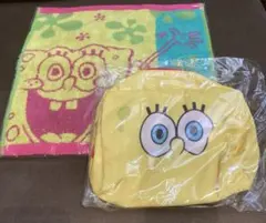 新品未開封　モスバーガー✖️スポンジボブ　タオルとポーチセット①
