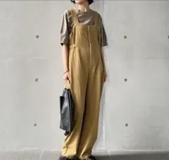 ニコアンド＊FINEリネンツイルサロペット キャメル M みきてぃさん着用