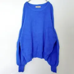 セーター 【42サイズ】ブルー ニット 長袖 カジュアル 無地 シンプル