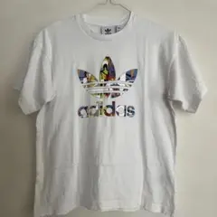 adidas アディダス　カラフルロゴ Tシャツ 白 Sサイズ　ホワイト×色々