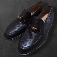BALLY ゴールド プレート シボ革 コイン ローファー 7 1/2のサムネイル